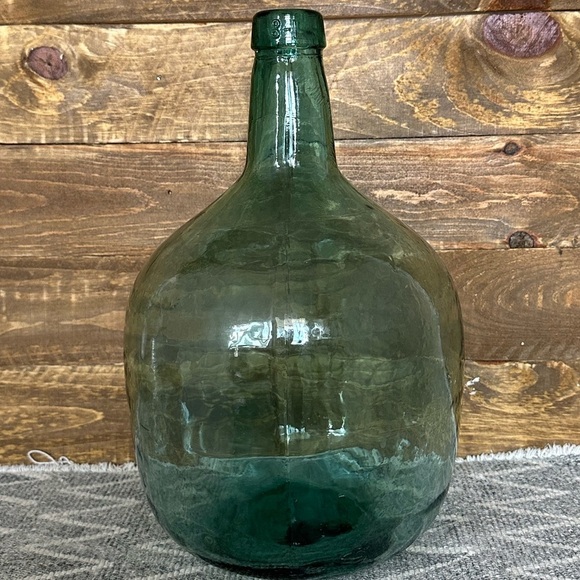 8 Liter Demijohn, Viresa Green Glass Bottle Jug Vintage Antique Carboy - Picture 11 of 16
